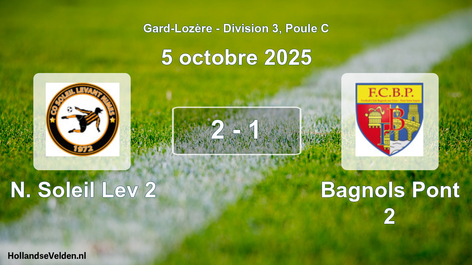 Match joué: N. Soleil Lev 2 - Bagnols Pont 2 2 - 1 (5 octobre 2025)