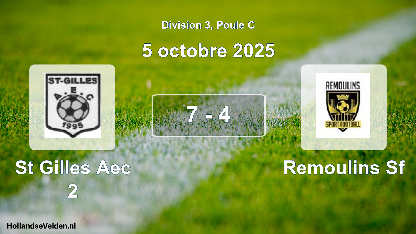 Match joué: St Gilles Aec 2 - Remoulins Sf 7 - 4 (5 octobre 2025)