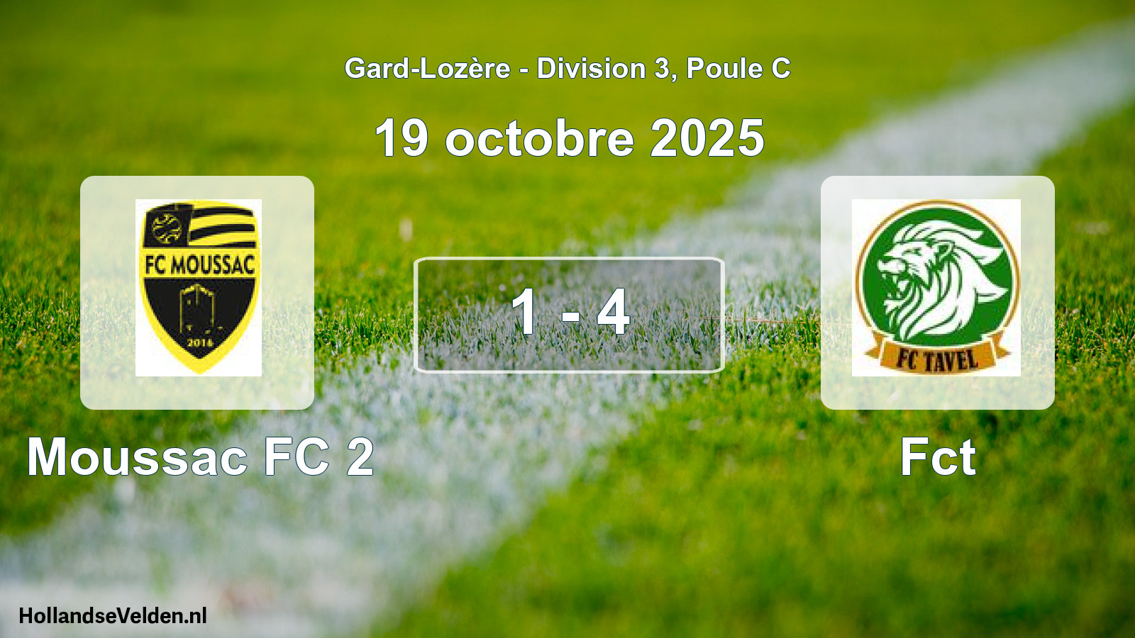 Match joué: Moussac FC 2 - Fct 1 - 4 (19 octobre 2025)