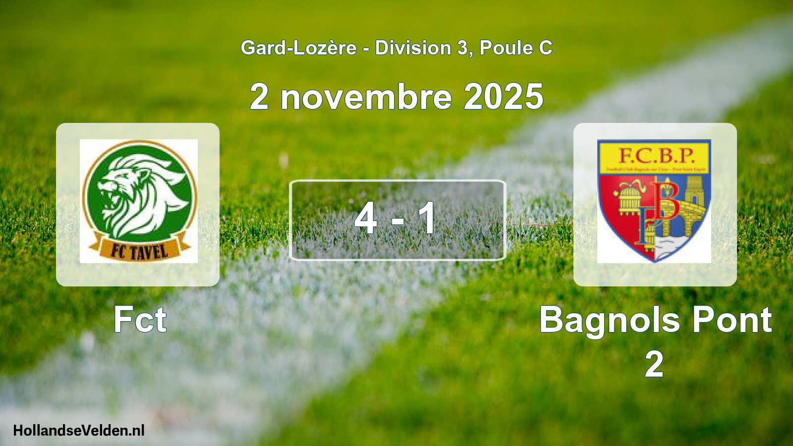 Match joué: Fct - Bagnols Pont 2 4 - 1 (2 novembre 2025)