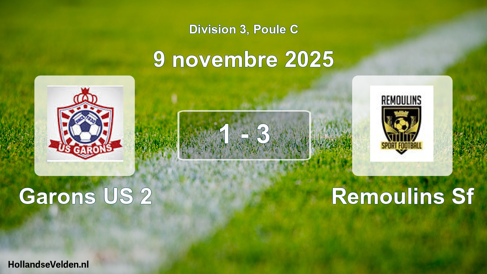 Gespeelde wedstrijd: Garons US 2 - Remoulins Sf 1 - 3 (9 november 2025)