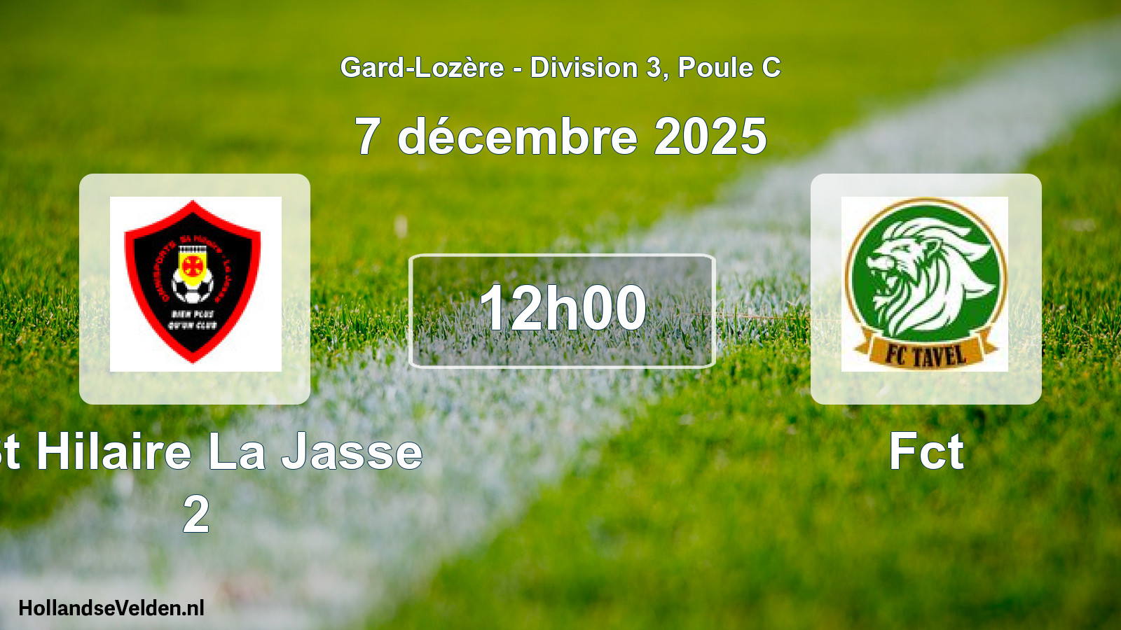 Match programmé: St Hilaire La Jasse 2 - Fct (7 décembre 2025)