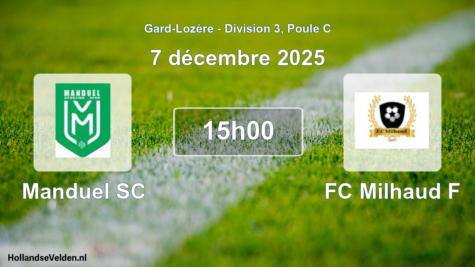 Match programmé: Manduel SC - FC Milhaud F (7 décembre 2025)