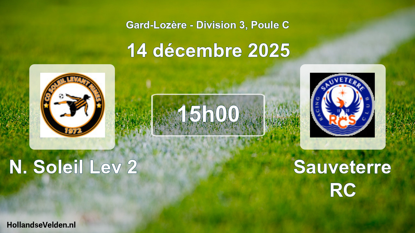 Match programmé: N. Soleil Lev 2 - Sauveterre RC (14 décembre 2025)
