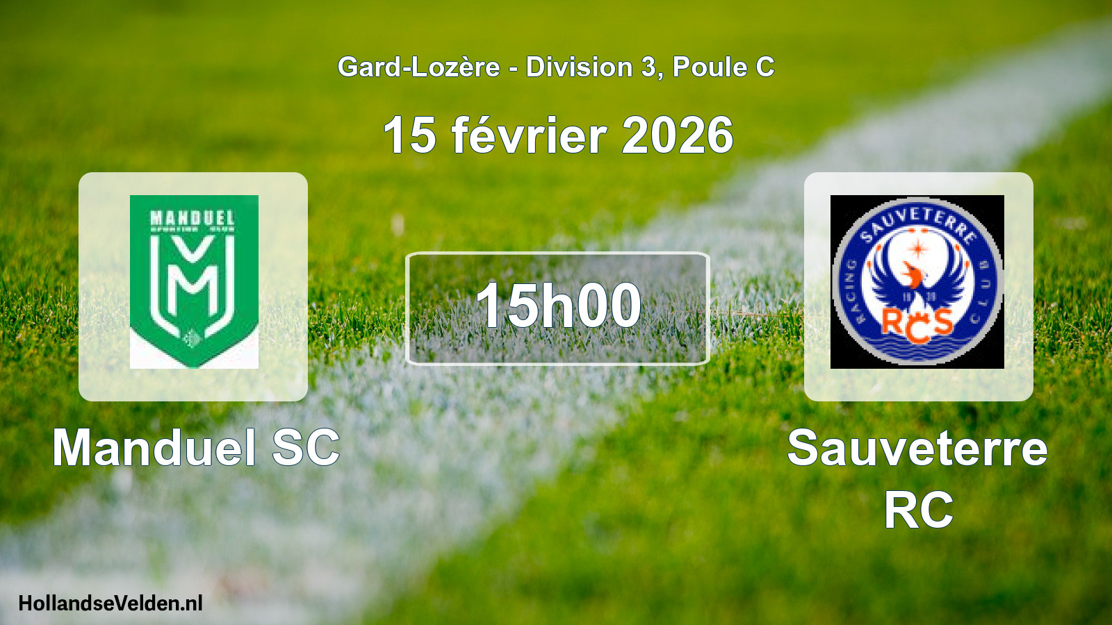 Match programmé: Manduel SC - Sauveterre RC (15 février 2026)
