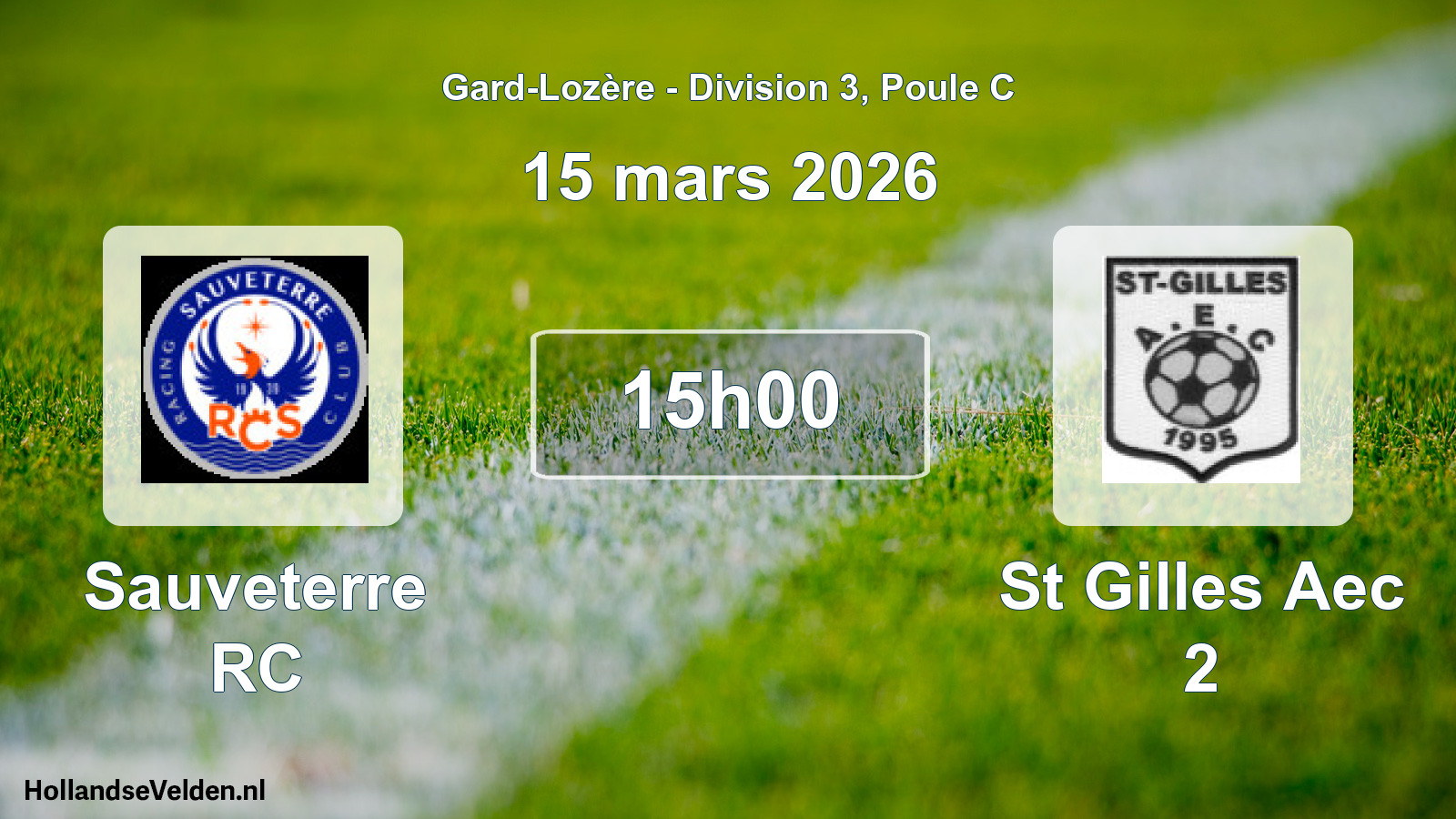 Match programmé: Sauveterre RC - St Gilles Aec 2 (15 mars 2026)