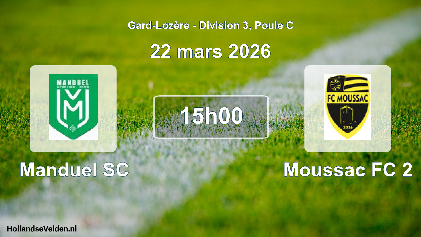 Match programmé: Manduel SC - Moussac FC 2 (22 mars 2026)