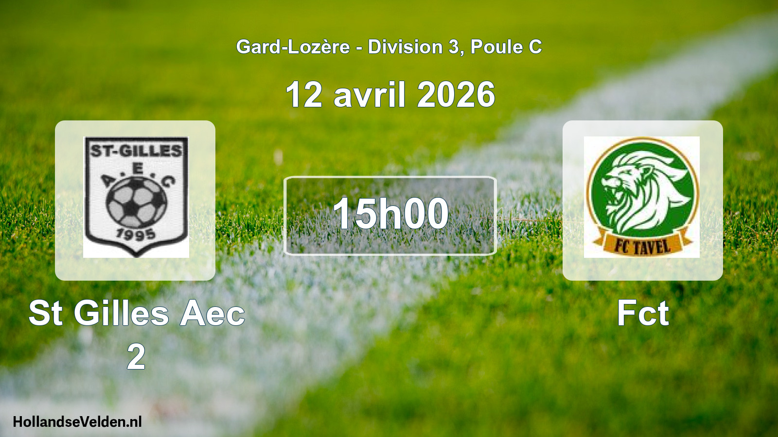 Match programmé: St Gilles Aec 2 - Fct (12 avril 2026)
