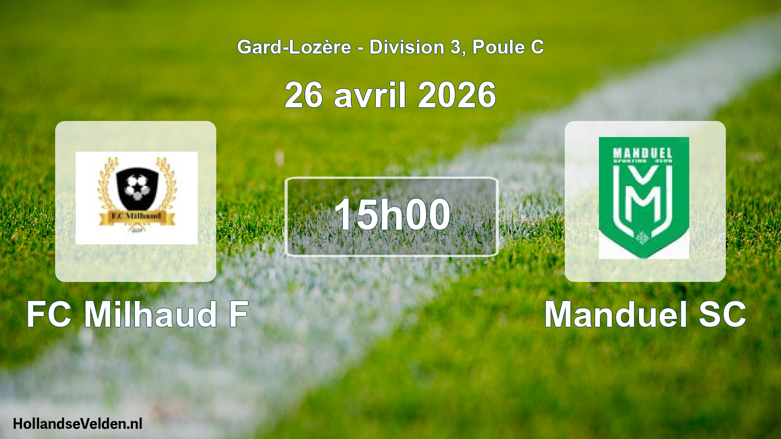 Match programmé: FC Milhaud F - Manduel SC (26 avril 2026)