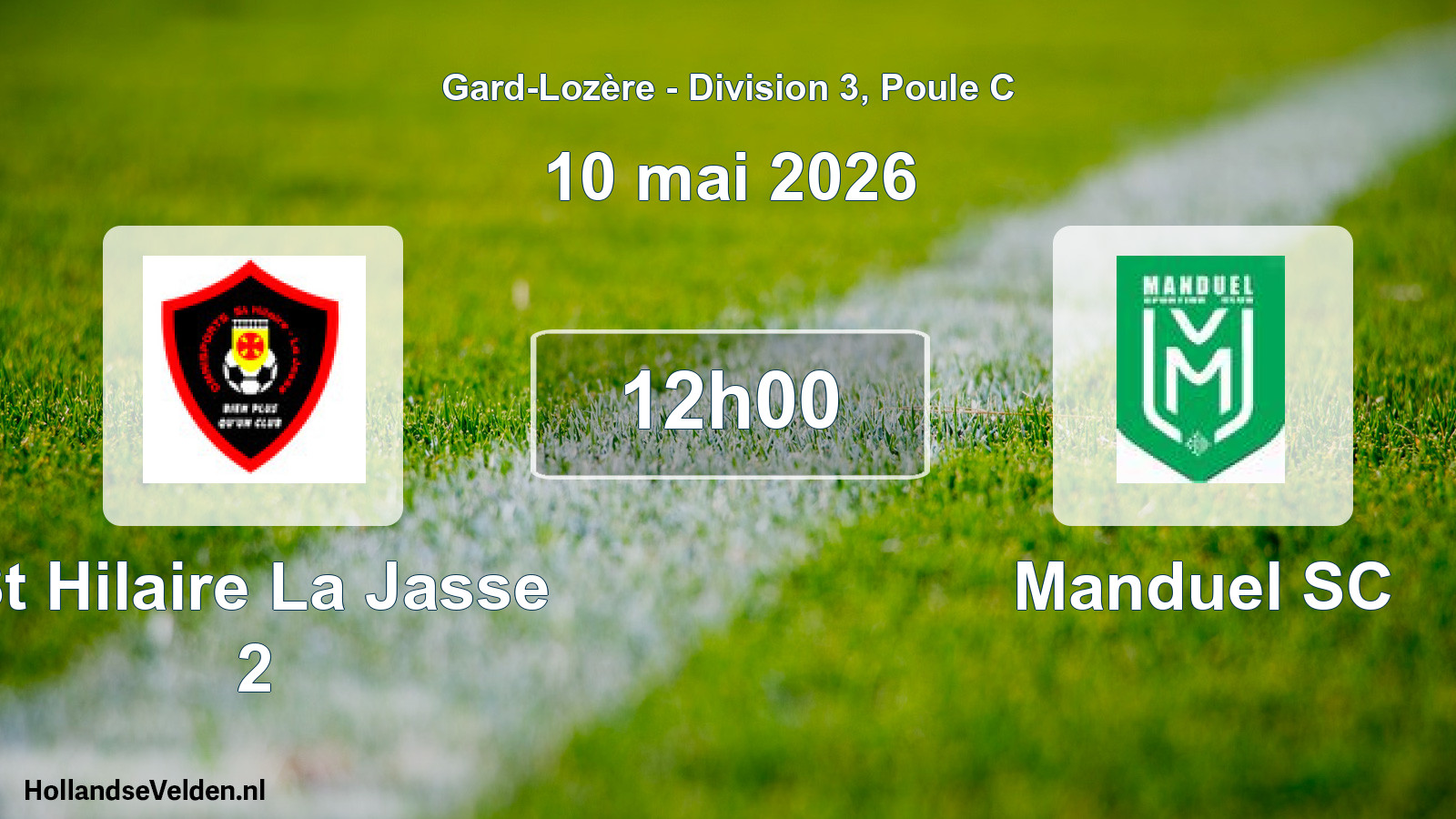 Match programmé: St Hilaire La Jasse 2 - Manduel SC (10 mai 2026)