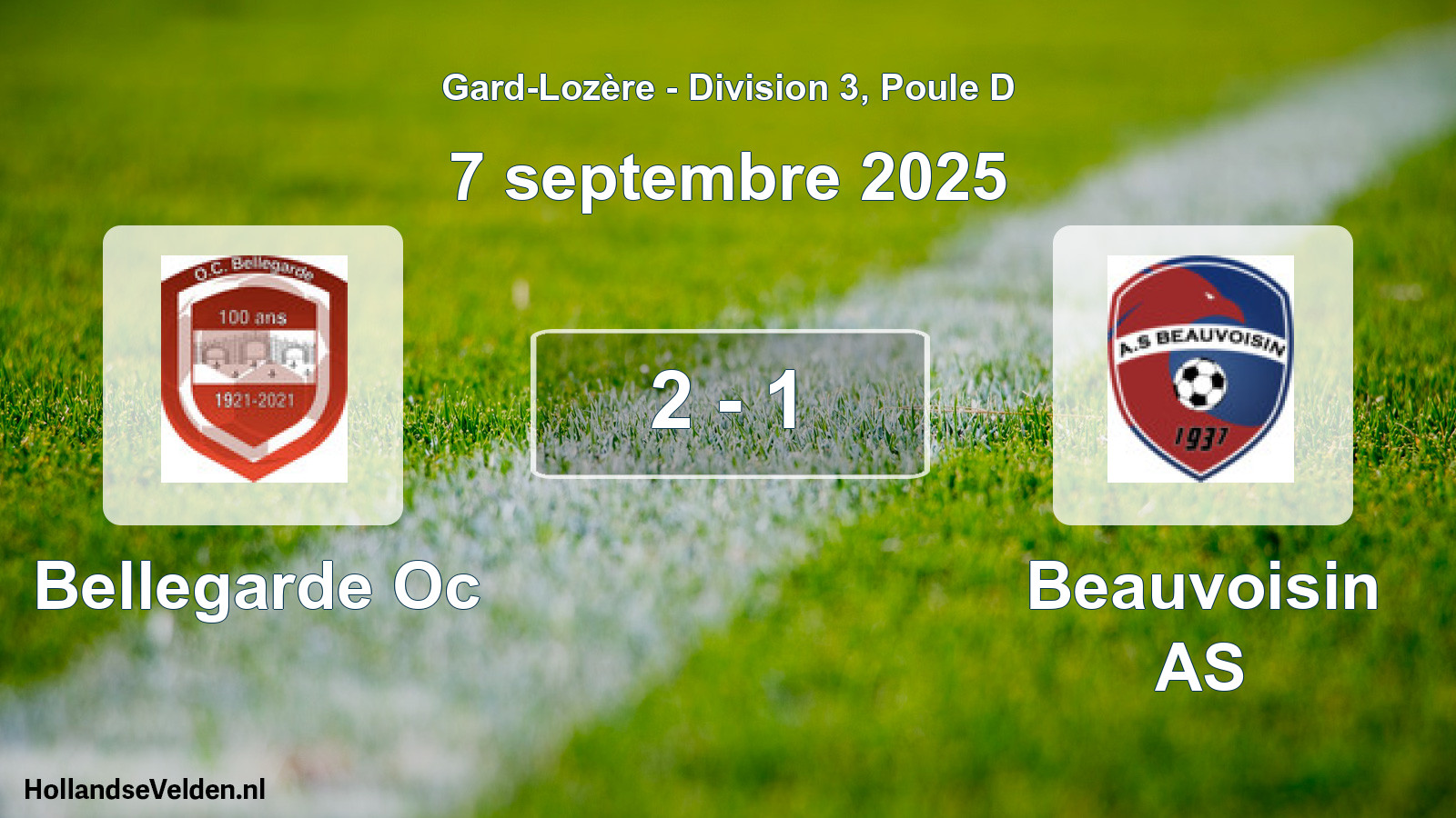 Match joué: Bellegarde Oc - Beauvoisin AS 2 - 1 (7 septembre 2025)