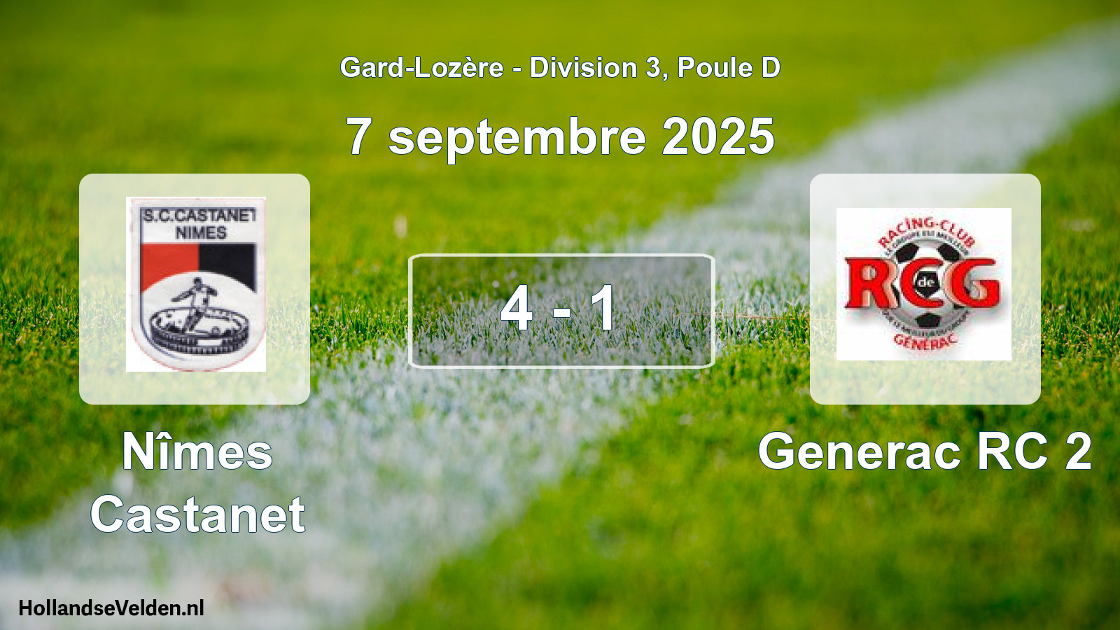 Gespeelde wedstrijd: Nîmes Castanet - Generac RC 2 4 - 1 (7 september 2025)