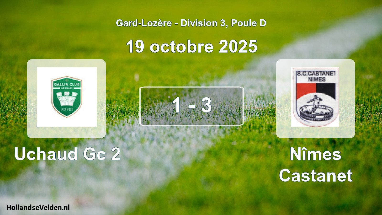 Match joué: Uchaud Gc 2 - Nîmes Castanet 1 - 3 (19 octobre 2025)