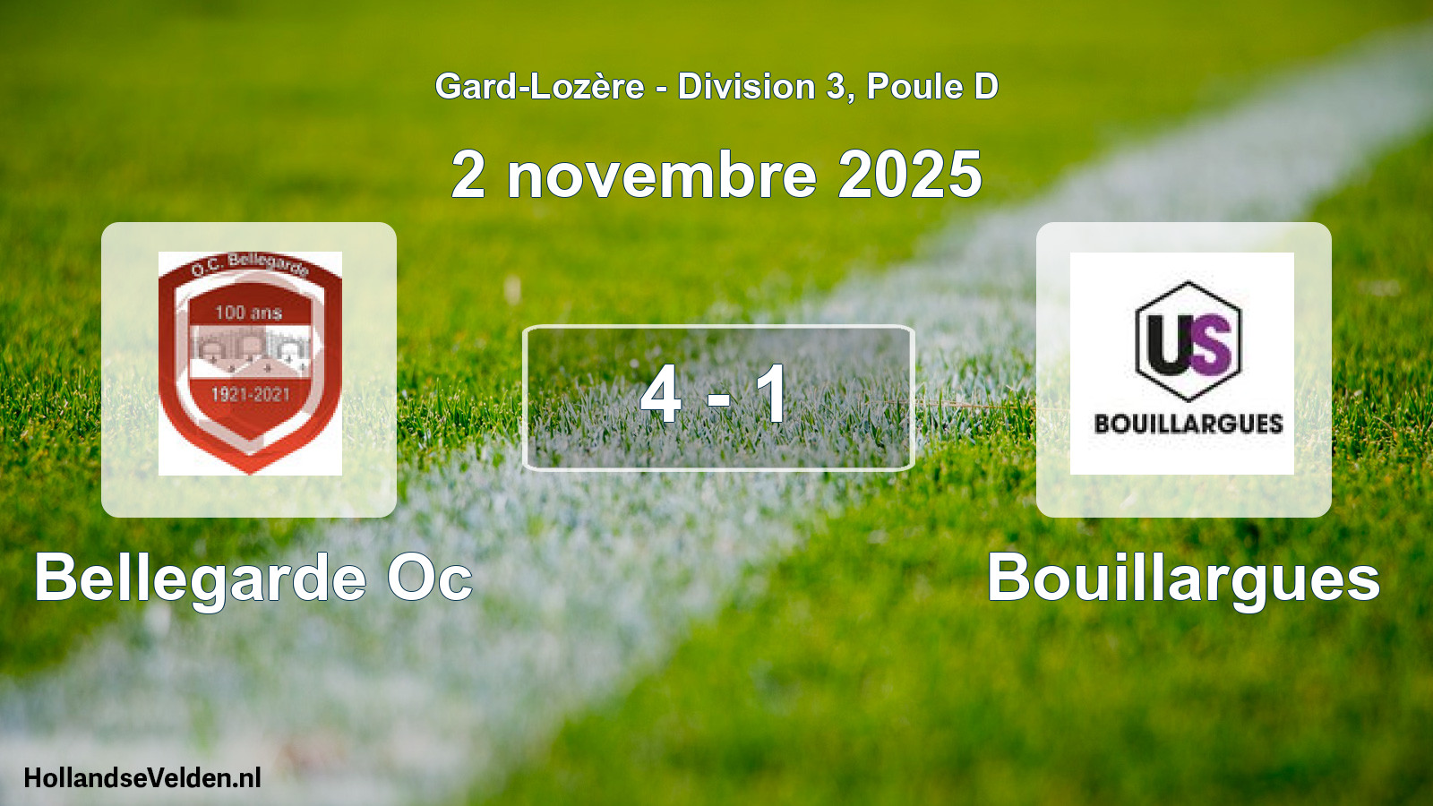 Gespeelde wedstrijd: Bellegarde Oc - Bouillargues 4 - 1 (2 november 2025)