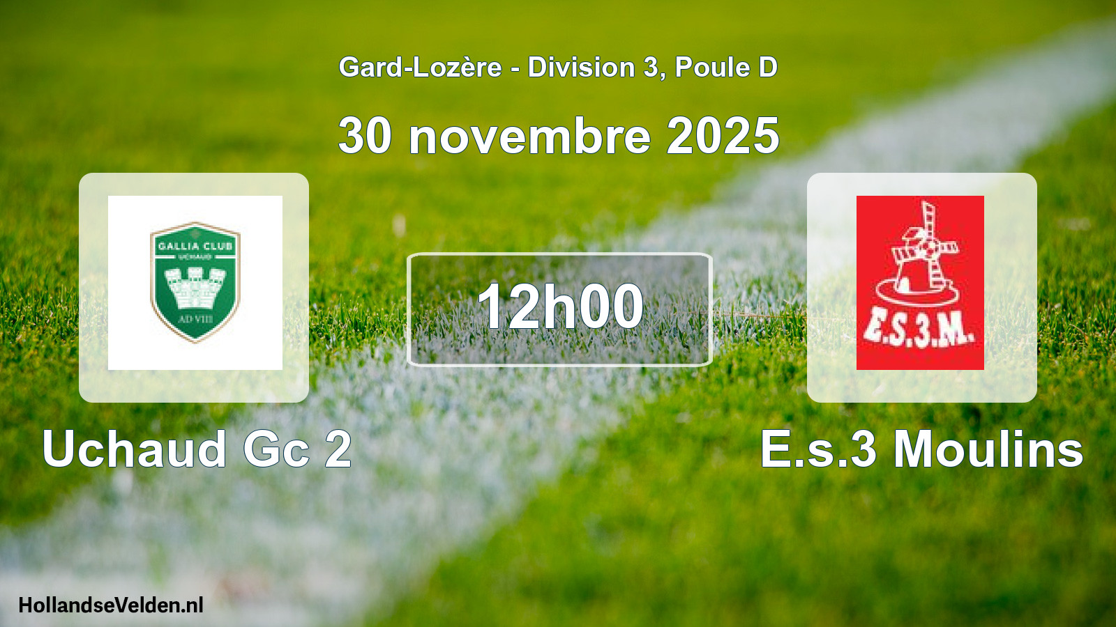 Scheduled Match: Uchaud Gc 2 - E.s.3 Moulins (30 November 2025)