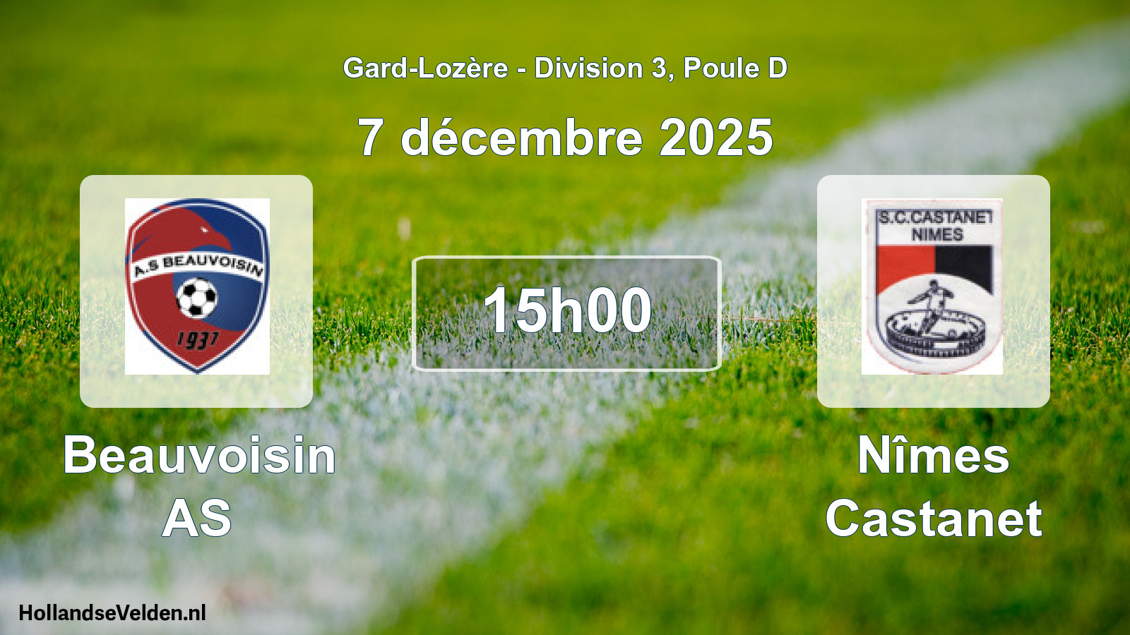 Match programmé: Beauvoisin AS - Nîmes Castanet (7 décembre 2025)