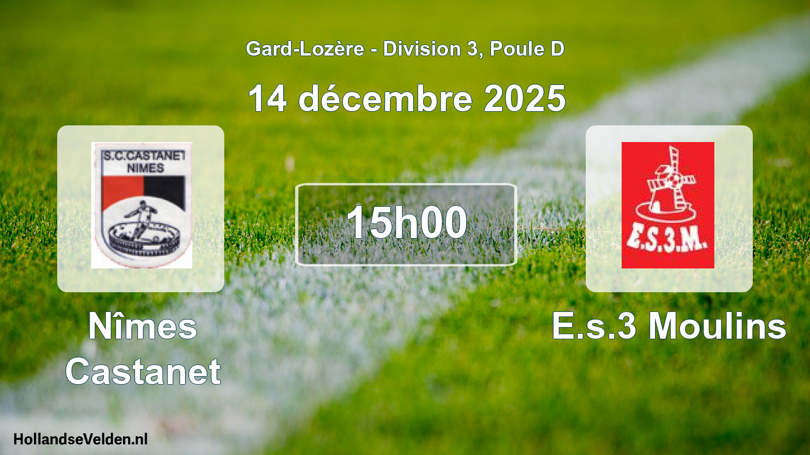 Match programmé: Nîmes Castanet - E.s.3 Moulins (14 décembre 2025)