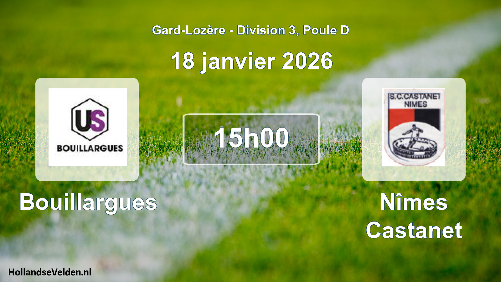 Match programmé: Bouillargues - Nîmes Castanet (18 janvier 2026)