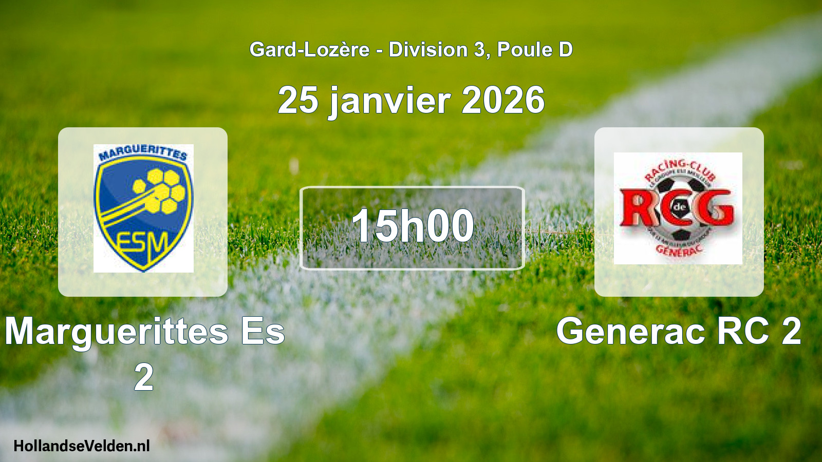Scheduled Match: Marguerittes Es 2 - Generac RC 2 (25 January 2026)