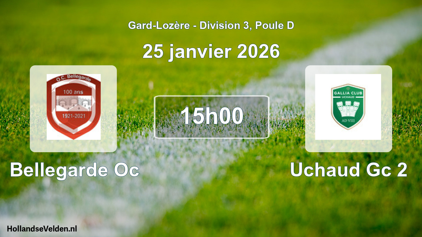 Scheduled Match: Bellegarde Oc - Uchaud Gc 2 (25 January 2026)