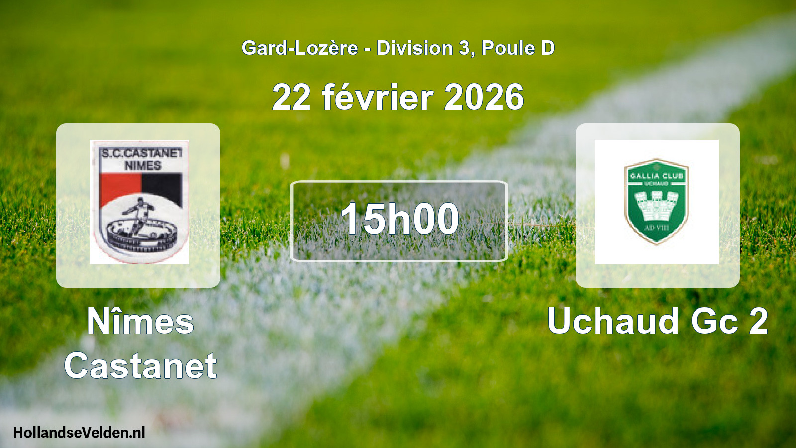 Match programmé: Nîmes Castanet - Uchaud Gc 2 (22 février 2026)