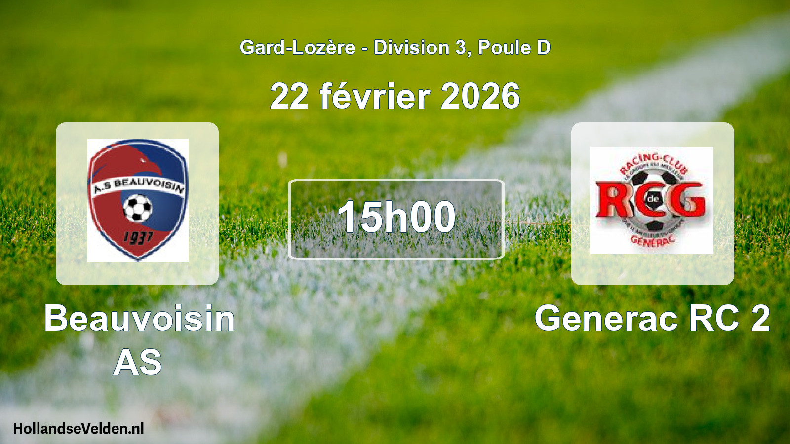 Scheduled Match: Beauvoisin AS - Generac RC 2 (22 February 2026)