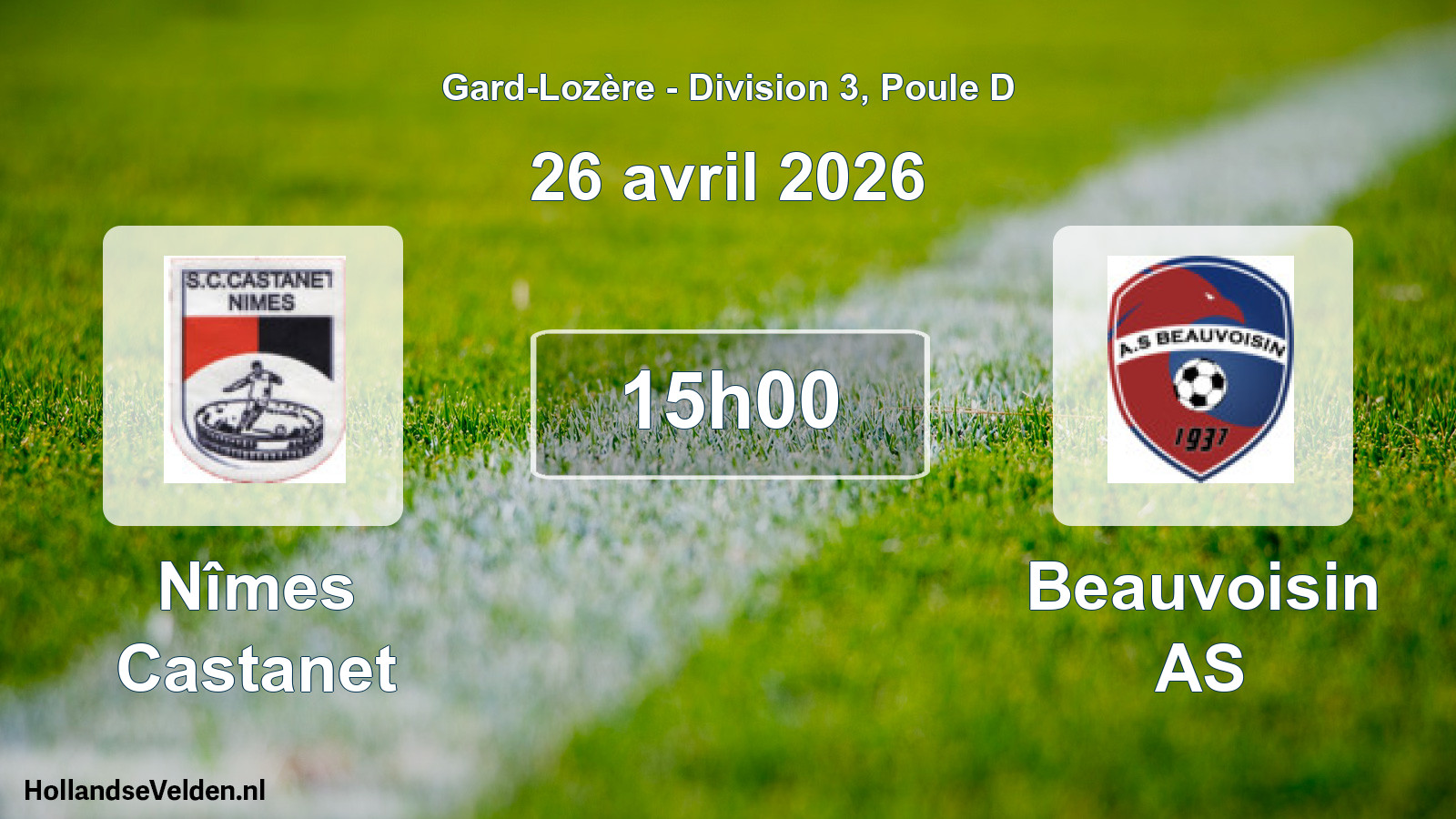 Match programmé: Nîmes Castanet - Beauvoisin AS (26 avril 2026)