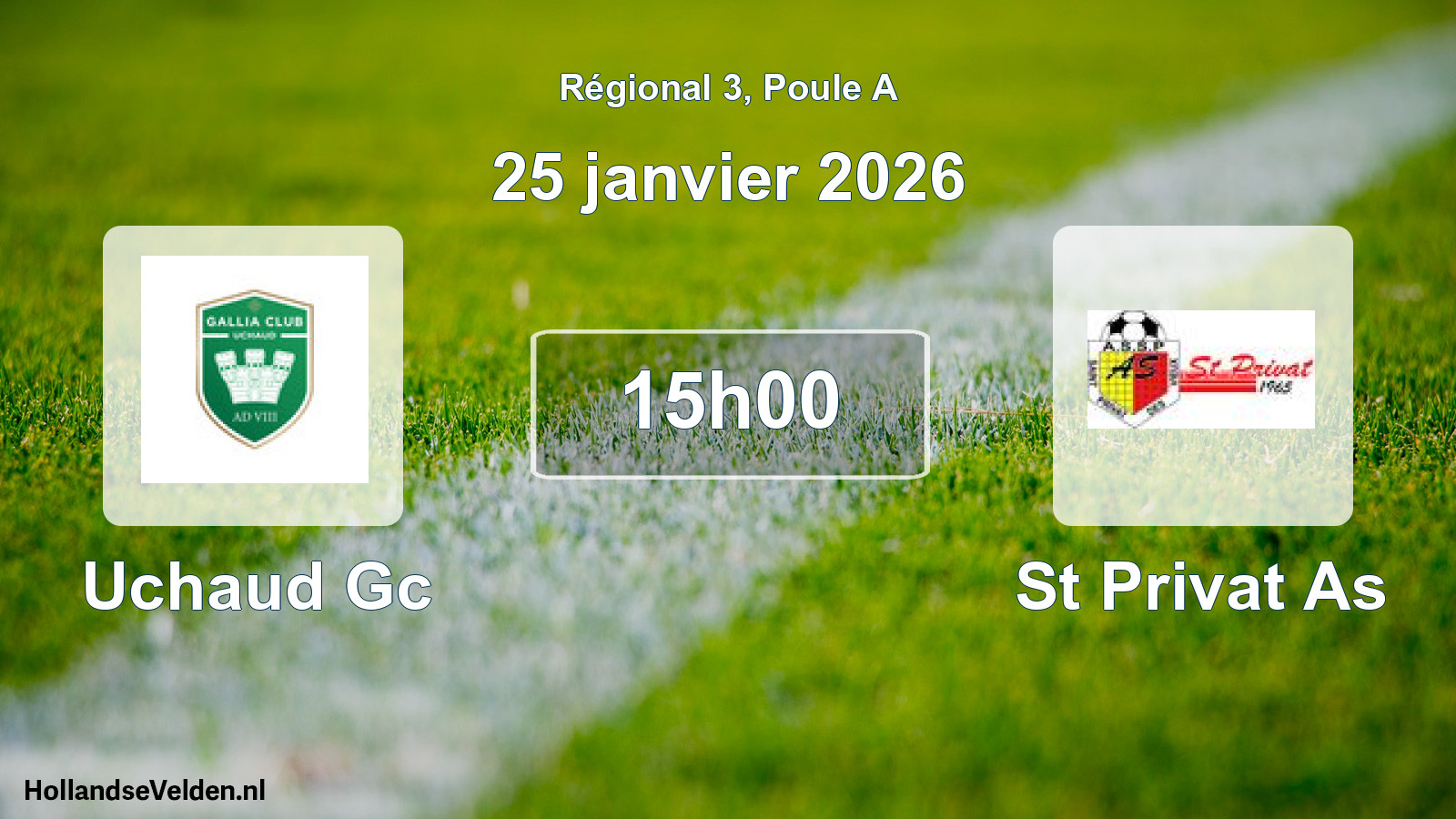 Geplande wedstrijd: Uchaud Gc - St Privat As (25 janvier 2026)