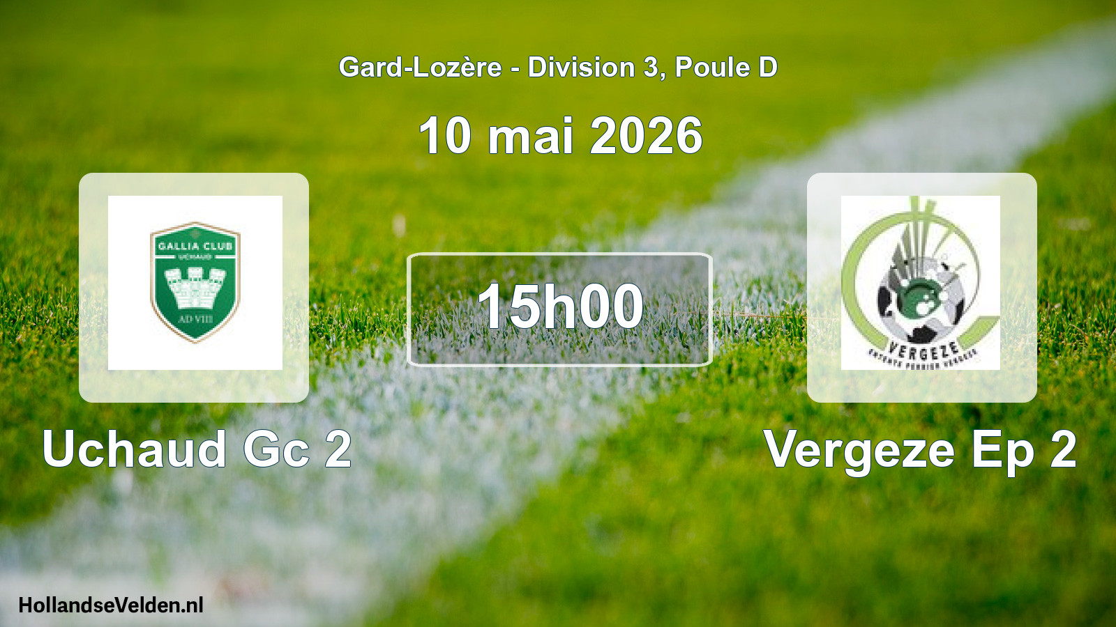 Match programmé: Uchaud Gc 2 - Vergeze Ep 2 (10 mai 2026)