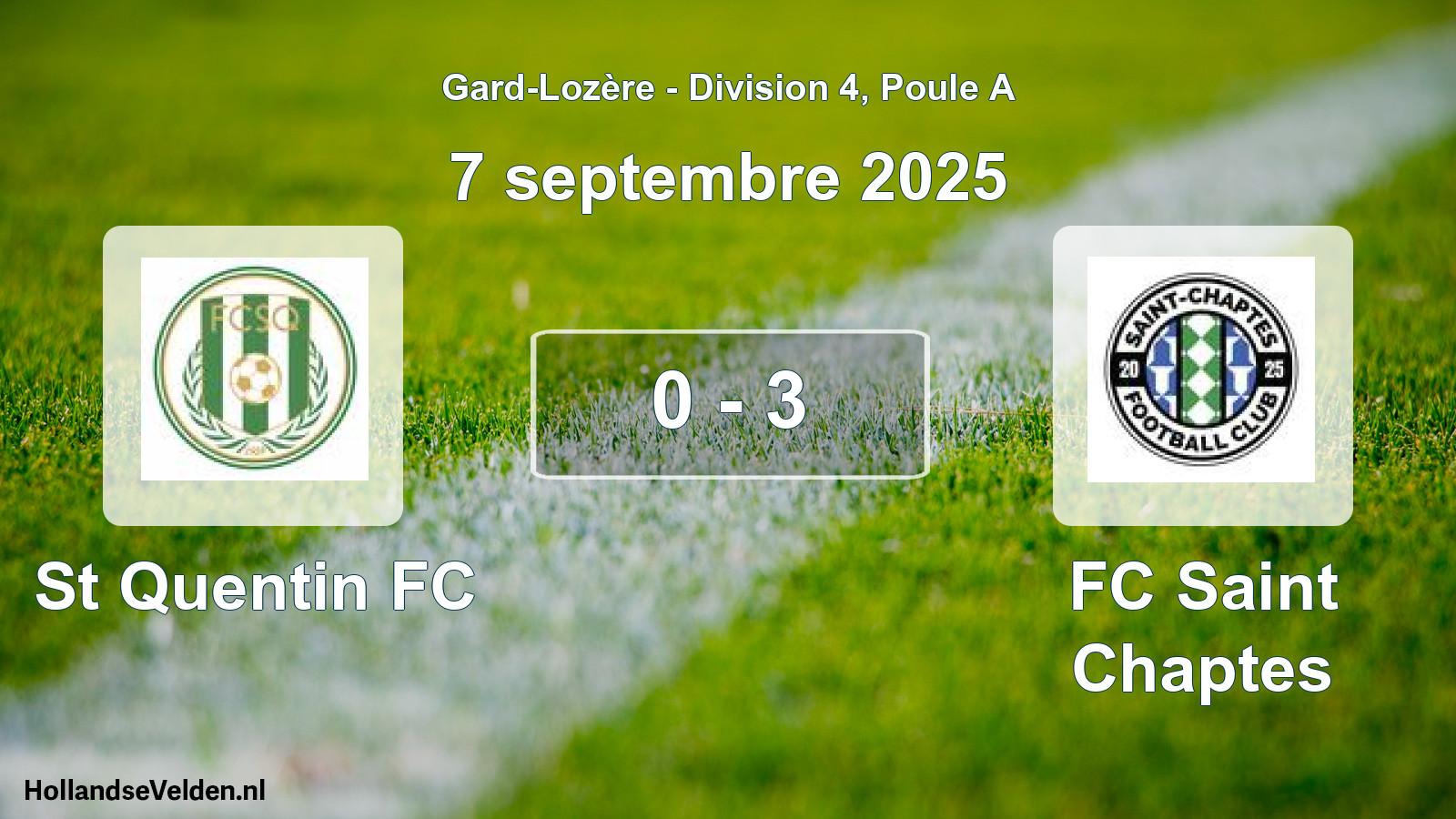 Match joué: St Quentin FC - FC Saint Chaptes 0 - 3 (7 septembre 2025)