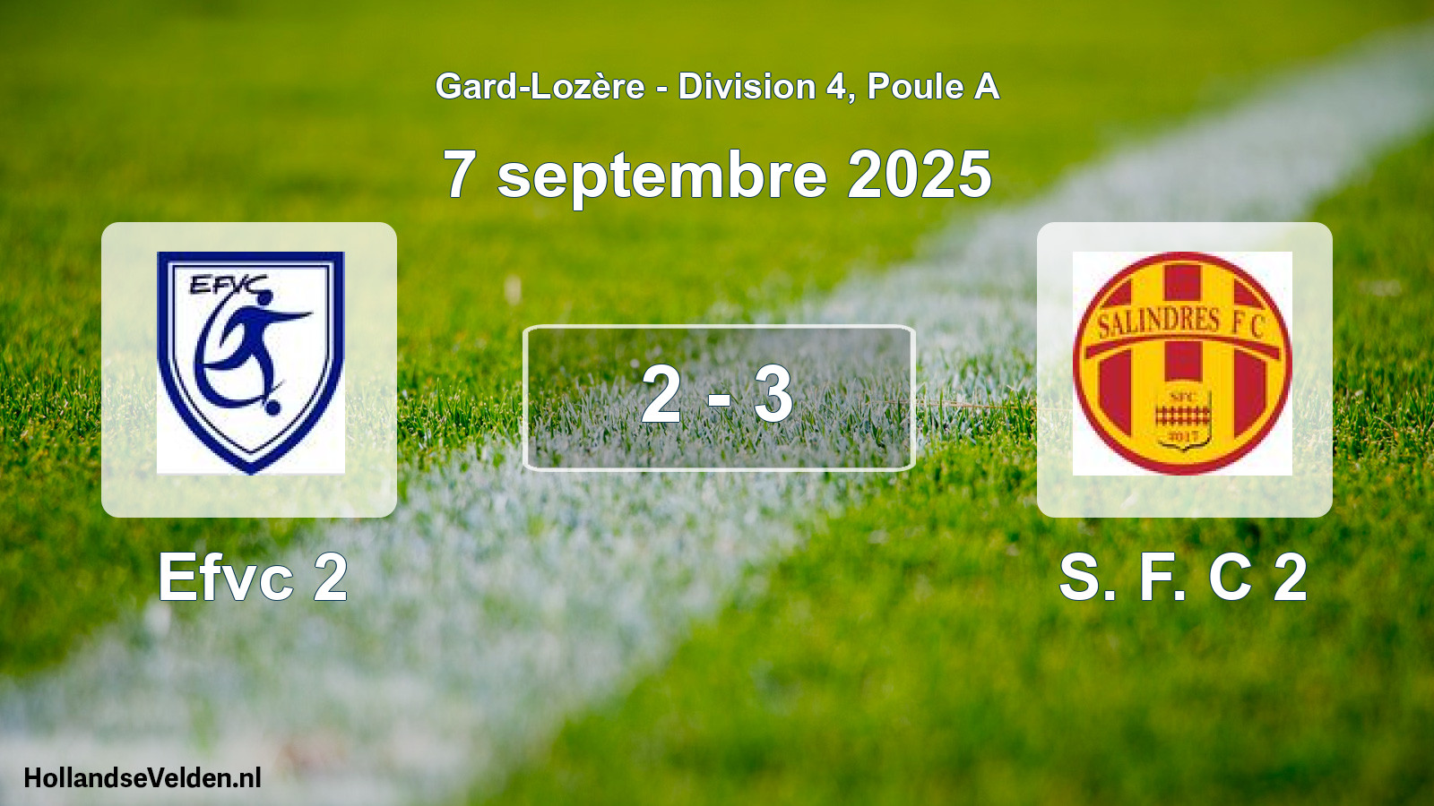 Match joué: Efvc 2 - S. F. C 2 2 - 3 (7 septembre 2025)
