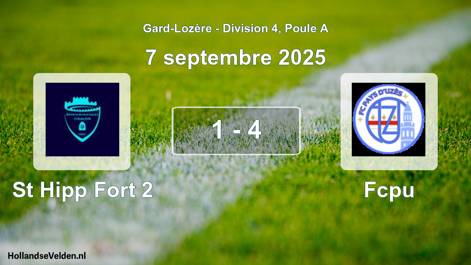 Match joué: St Hipp Fort 2 - Fcpu 1 - 4 (7 septembre 2025)