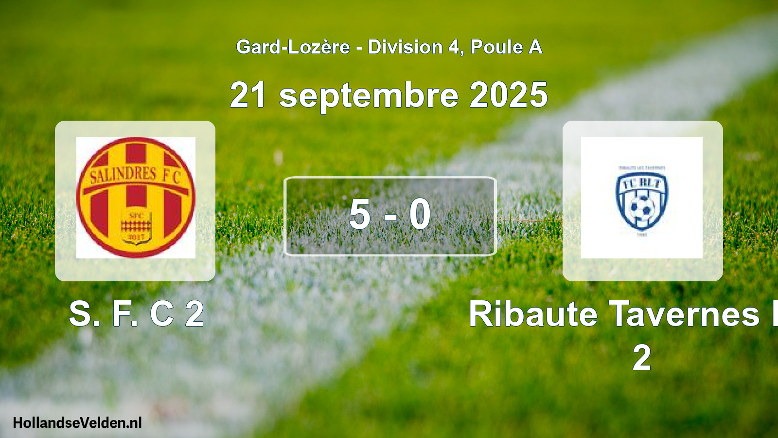 Match joué: S. F. C 2 - Ribaute Tavernes FC 2 5 - 0 (21 septembre 2025)