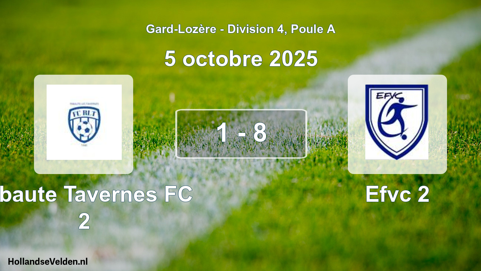Total number of matches played: Ribaute Tavernes FC 2 - Efvc 2 1 - 8 (5 October 2025)