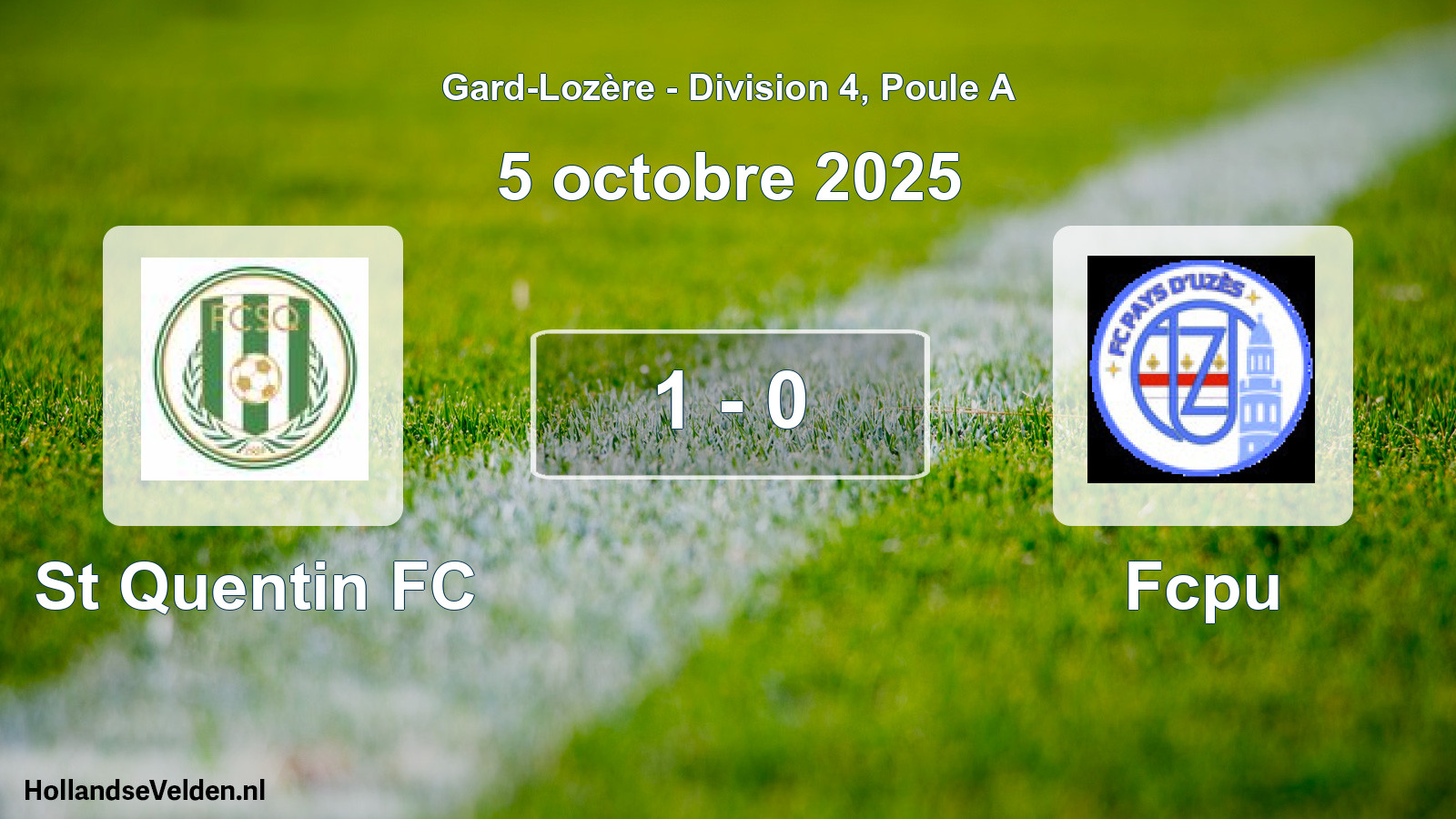 Match joué: St Quentin FC - Fcpu 1 - 0 (5 octobre 2025)