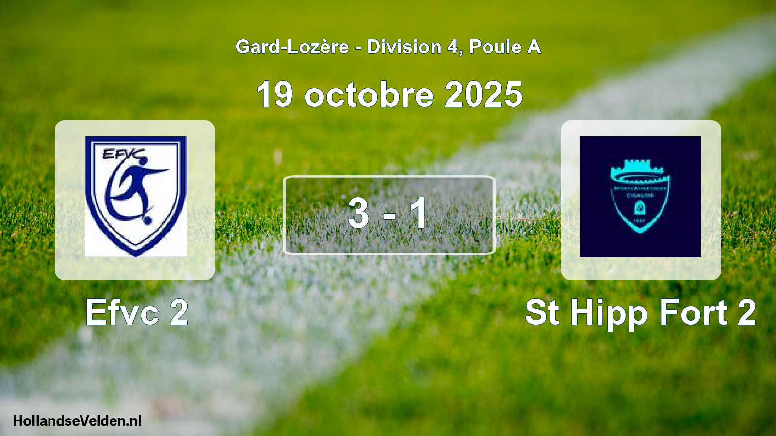 Total number of matches played: Efvc 2 - St Hipp Fort 2 3 - 1 (19 October 2025)