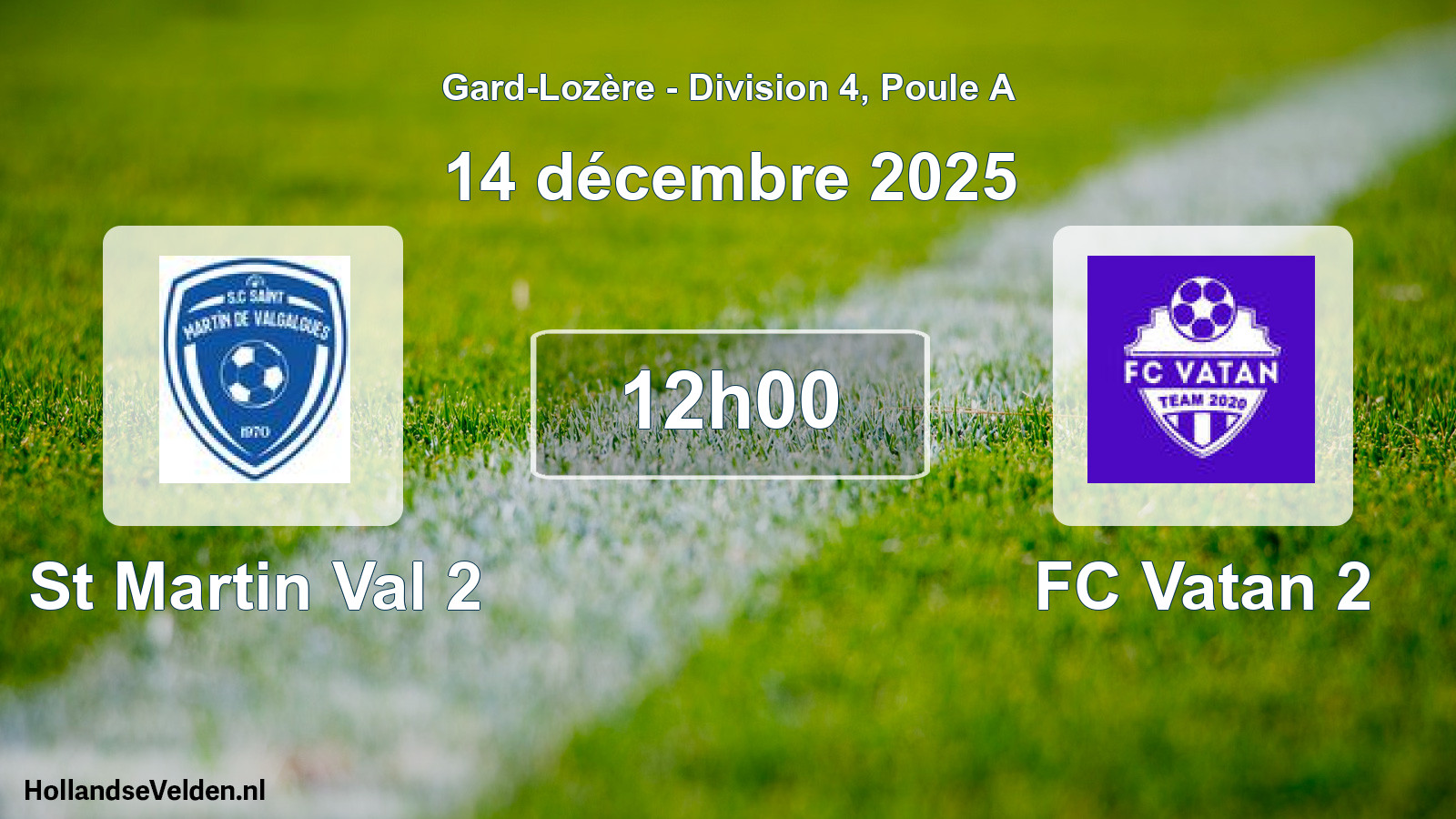 Geplande wedstrijd: St Martin Val 2 - FC Vatan 2 (14 december 2025)