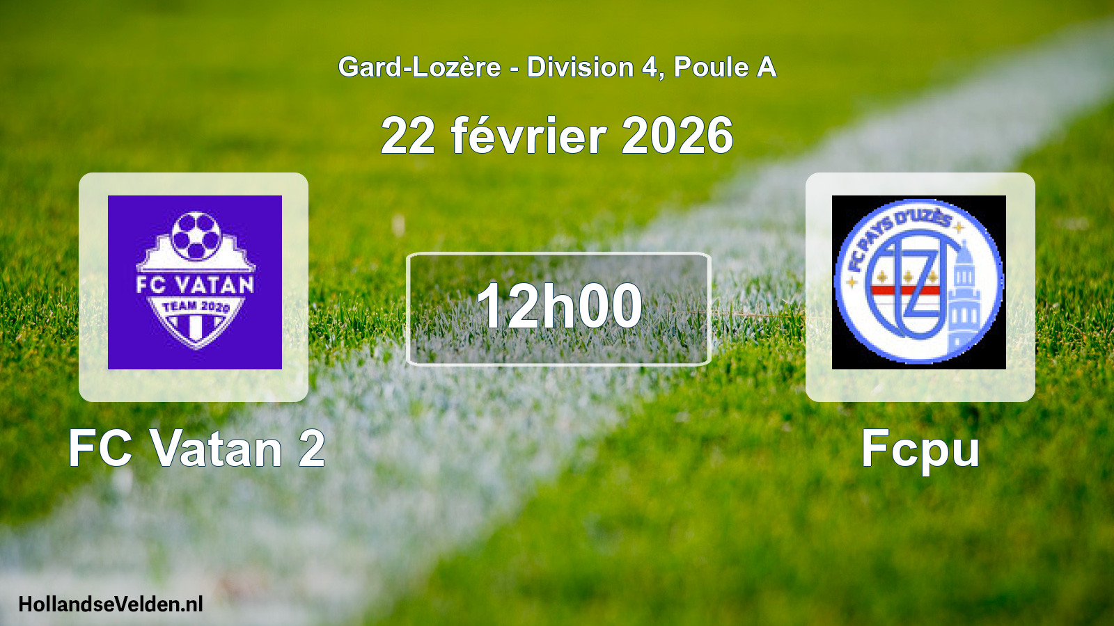 Geplande wedstrijd: FC Vatan 2 - Fcpu (22 februari 2026)