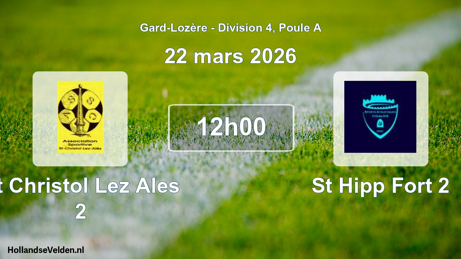 Scheduled Match: St Christol Lez Ales 2 - St Hipp Fort 2 (22 March 2026)