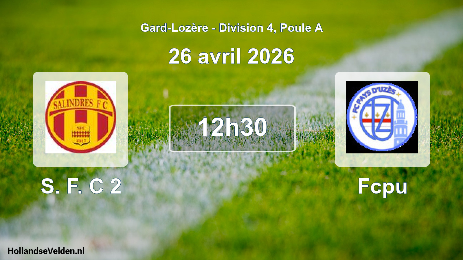 Match programmé: S. F. C 2 - Fcpu (26 avril 2026)