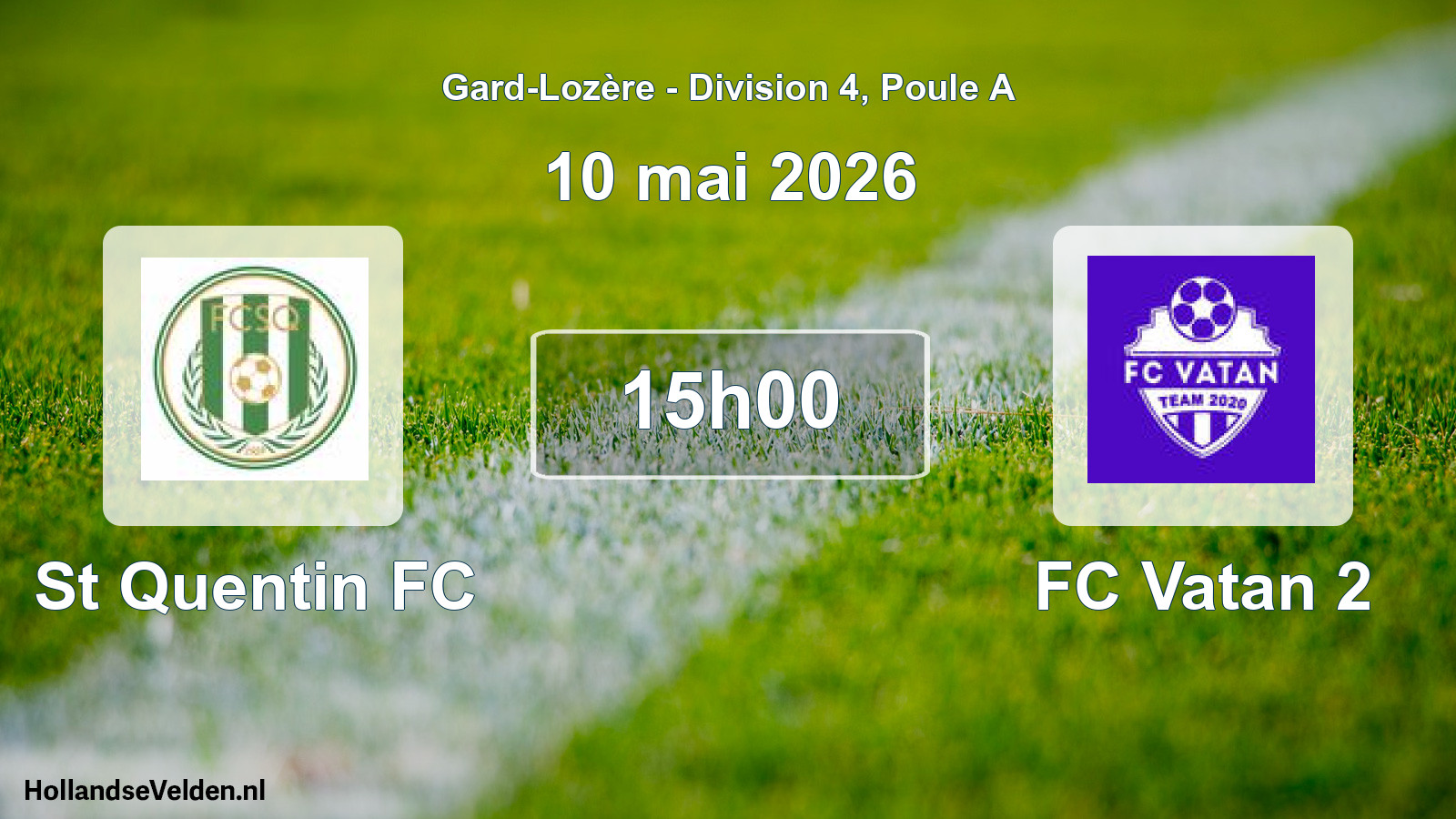 Match programmé: St Quentin FC - FC Vatan 2 (10 mai 2026)