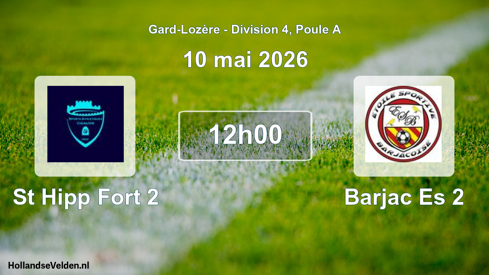 Match programmé: St Hipp Fort 2 - Barjac Es 2 (10 mai 2026)