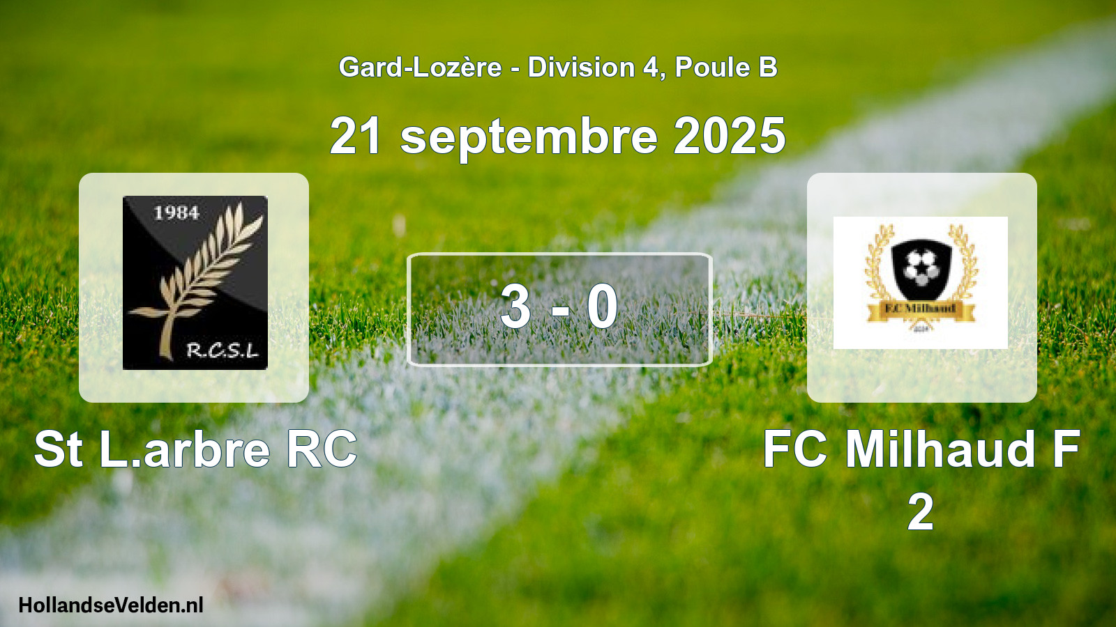 Total number of matches played: St L.arbre RC - FC Milhaud F 2 3 - 0 (21 September 2025)