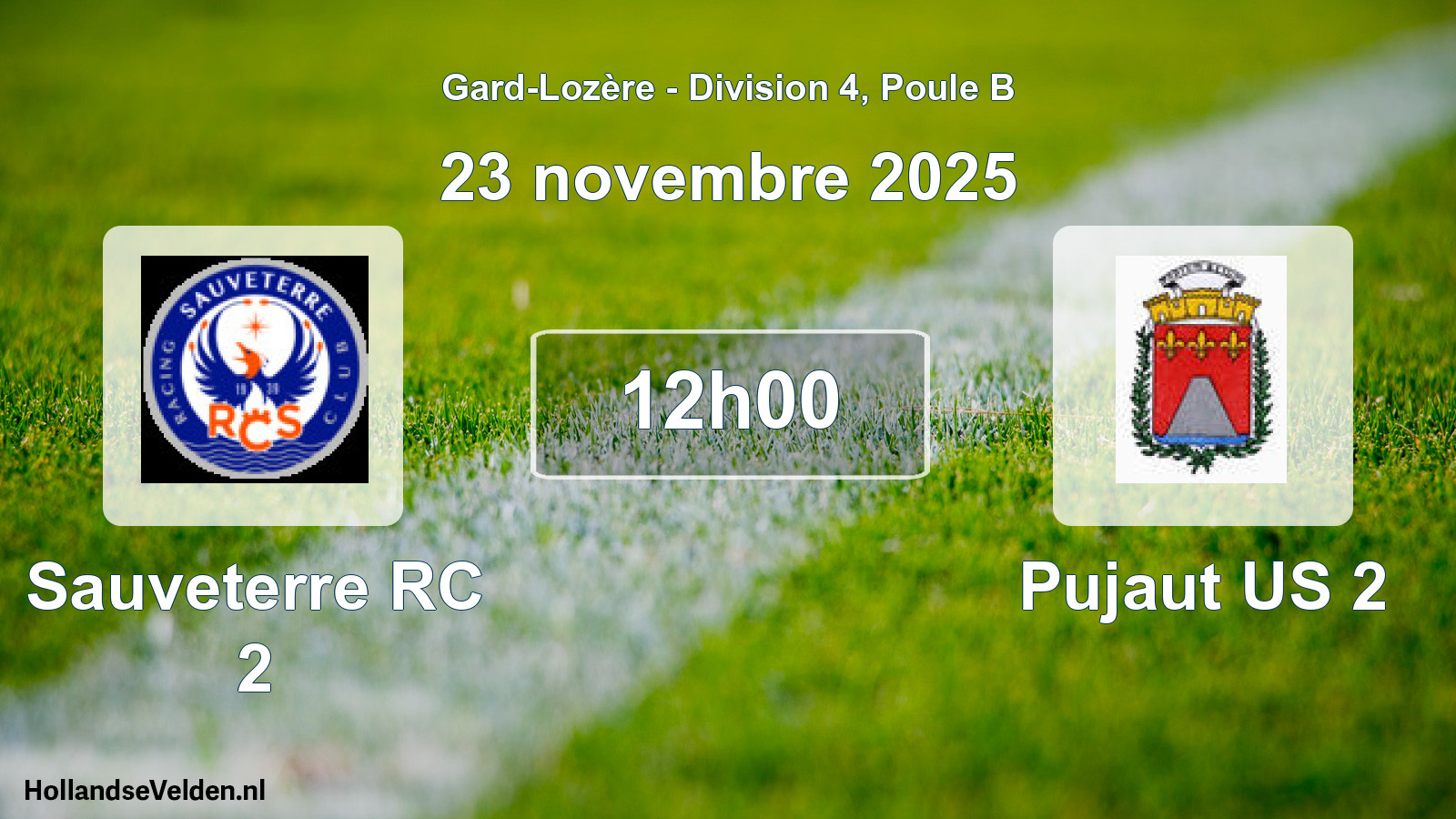 Geplande wedstrijd: Sauveterre RC 2 - Pujaut US 2 (23 november 2025)