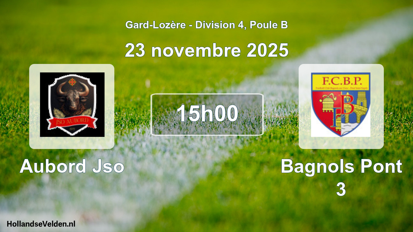 Match programmé: Aubord Jso - Bagnols Pont 3 (23 novembre 2025)
