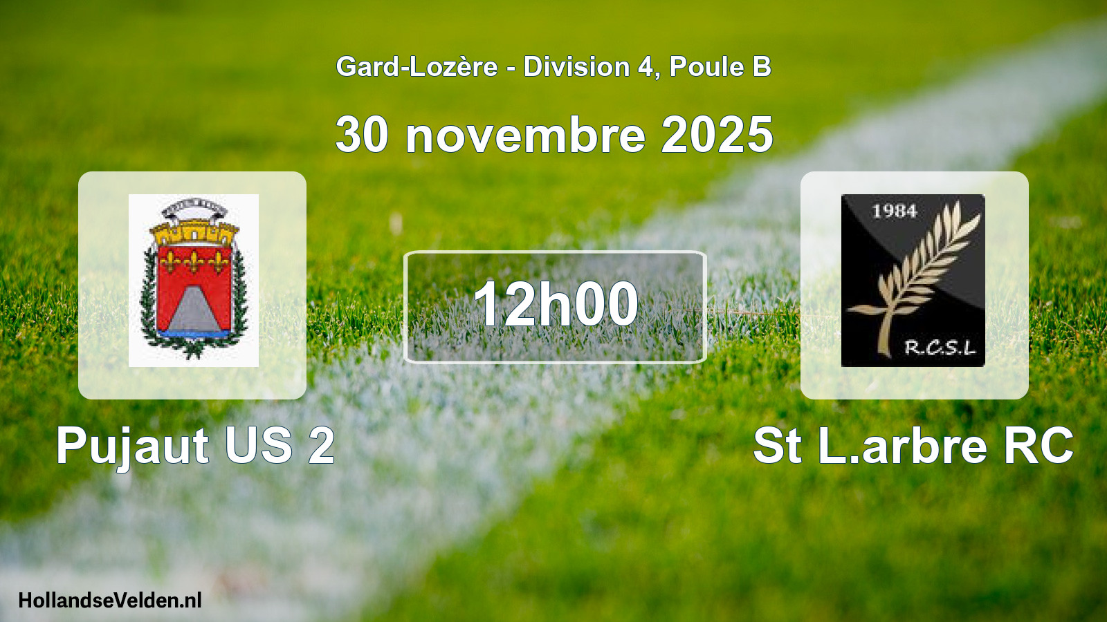 Geplande wedstrijd: Pujaut US 2 - St L.arbre RC (30 november 2025)