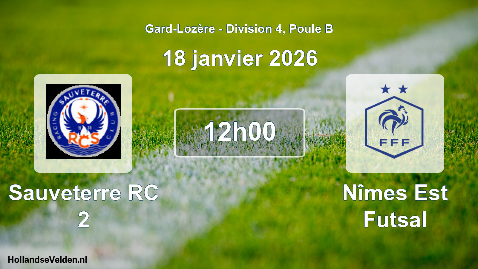 Geplande wedstrijd: Sauveterre RC 2 - Nîmes Est Futsal (18 januari 2026)