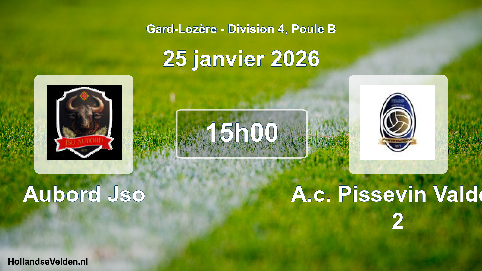 Scheduled Match: Aubord Jso - A.c. Pissevin Valdeg 2 (25 January 2026)