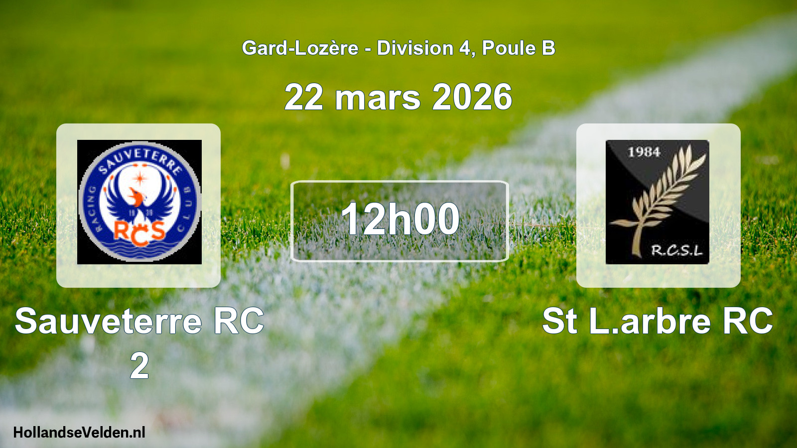 Geplande wedstrijd: Sauveterre RC 2 - St L.arbre RC (22 maart 2026)