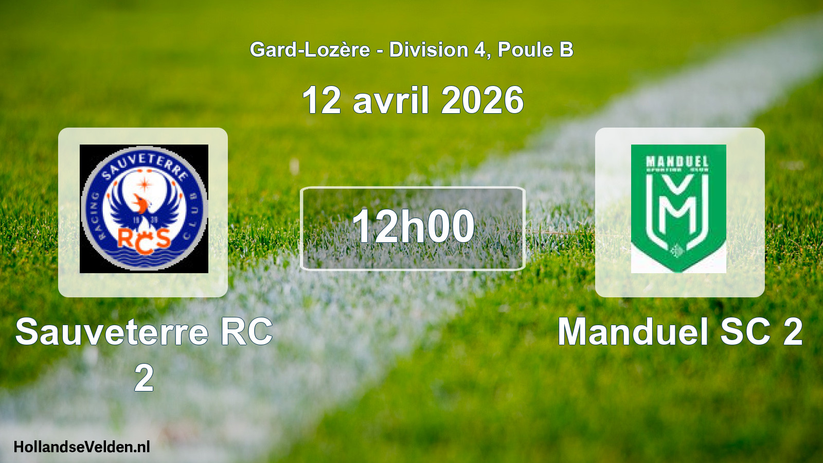 Match programmé: Sauveterre RC 2 - Manduel SC 2 (12 avril 2026)